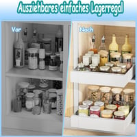 Sertar telescopic extensibil cu ventuză 42 cm, organizator pentru dulap de bucătărie cu adeziv, fără găurire, lățime 32-52 cm, 2 bucăți 4