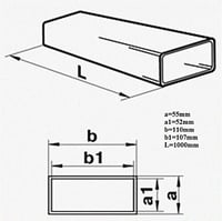 VENTS ploché PVC potrubie 110x55 mm - 1 m 2