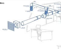 VENTS PVC lapos légcsatorna 90x220 mm - 1 m 5