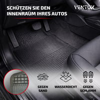 Sada gumových autorohoží VENTUX GEAR, 4 ks, univerzálne, čierne, protišmykové, umývateľné 2
