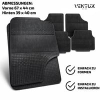 Sada gumových autorohoží VENTUX GEAR, 4 ks, univerzálne, čierne, protišmykové, umývateľné 6