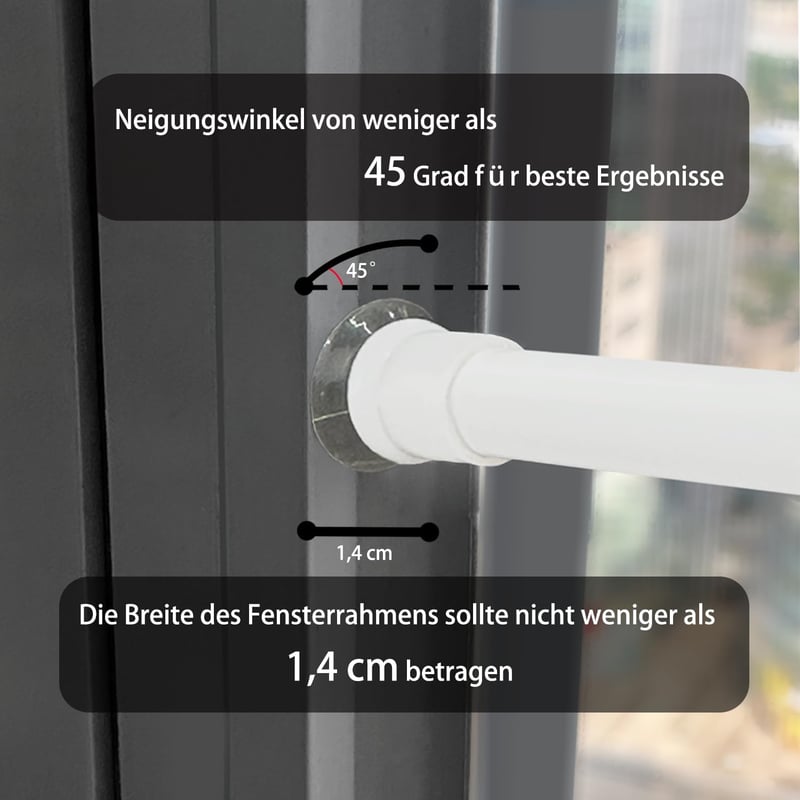 Venwemong feszítőrúd ablakhoz 30-45 cm, szívócsapos és csavaros rögzítés, 2 darab