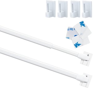 Venwemong öntapadós bővíthető függönyrúd, 30-50 cm - fehér - 2 db