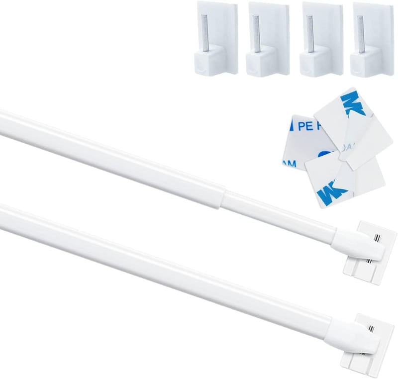 Venwemong öntapadós kampós függönyrúd szett 30-50 cm, 2 db