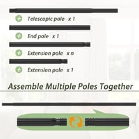 Venwemong Rozsdamentes Függönyrúd Állítható 60-135 cm Ezüst 25 mm 2 db 3