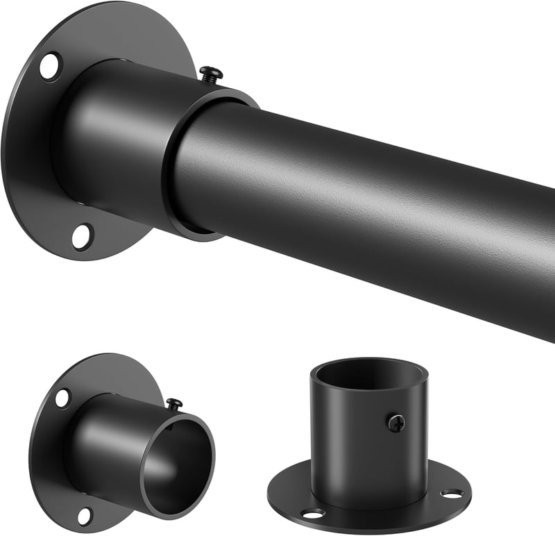 Venwemong Ruhaállvány 84-160 cm Állítható Fali Rögzítéssel és Fúrókészlettel Fekete - 84-160cm, Black