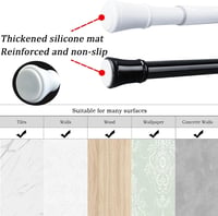 Venwemong Teleszkópos Függönykarnis Fúrás Nélkül 105-205cm Fehér Állítható 5