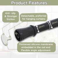 Venwemong Teleszkópos Függönyrúd Fúrás Nélkül 75-175 cm Fürdőszoba Gardrób 2