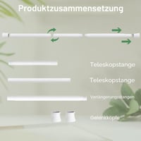 Galerie telescopică pentru perdea de duș Venwemong din oțel inoxidabil, 85-160 cm 5
