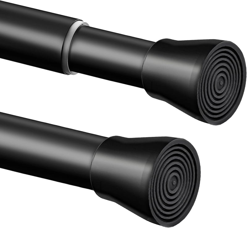 Venwemong Zuhanyfüggöny Rúd Fúrás Nélkül 48-70 cm Teleszkópos Fekete