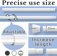 Venwemong Zuhanyfüggöny Rúd Fúrás Nélkül 48-70 cm Teleszkópos Fekete 2