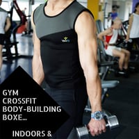 Pánska neoprénová potiaca vesta VeoFit, veľkosť XXL, čierna, sauna tričko na spaľovanie tukov a rýchle chudnutie, vrátane fitnes príručky a tašky ako darček 4