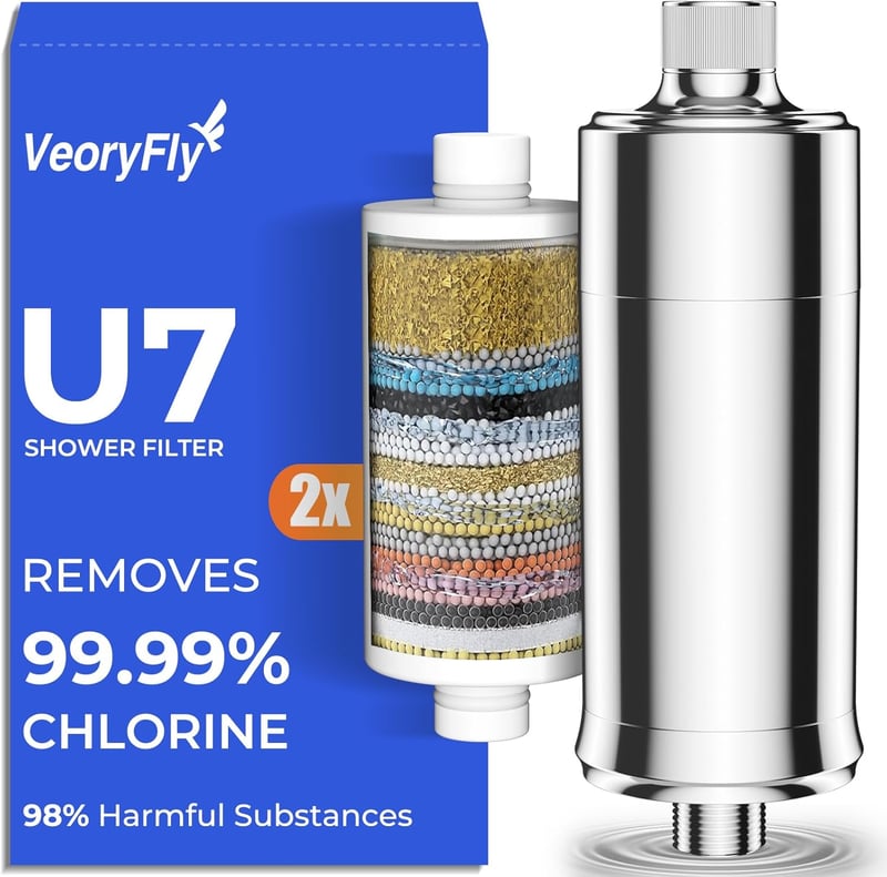 VeoryFly zuhanyszűrő kemény vízhez, klór és szennyeződés eltávolító