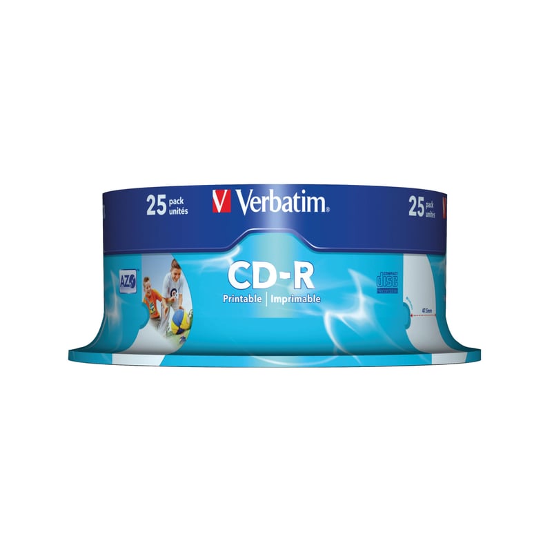 Verbatim AZO CD-R 700 MB, 52x, potlačiteľné, odolné voči poškriabaniu - 25 ks (balenie typu spindle)