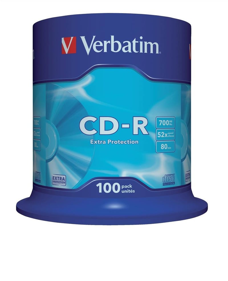 Verbatim CD-R Extra Protection 700 MB 52x rýchlosť zápisu prázdne CD médium - 100 ks v balení (spindle) - hudba, fotografie, videá a archivácia