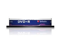 Verbatim DVD+R 4,7 GB, rýchlosť zápisu 16x, povrch odolný proti poškriabaniu, technológia AZO, balenie 10 ks na vretene, spoľahlivá dlhodobá archivácia 2