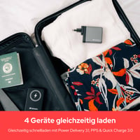 Încărcător GaN Verbatim 140W, Adaptor USB-C cu 4 porturi, 3x USB-C și 1x USB-A, Încărcător rapid pentru MacBook, Notebook, iPad, iPhone și dispozitive Samsung 5