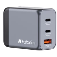 Nabíjačka Verbatim GaN 65W, 3-portový adaptér USB-C, rýchlonabíjačka s 2x USB-C a 1x USB-A, pre Apple MacBook, notebooky, iPad, iPhone a zariadenia Samsung 1