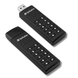 Verbatim Keypad Secure USB-C memorijski stick 128GB - Zaštita lozinkom i enkripcija, s USB-C produžnim kabelom, crni