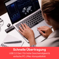 Verbatim Keypad Secure USB-C kľúč 128GB – Ochrana heslom a šifrovanie, s USB-C predlžovacím káblom, čierny 6