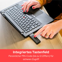 Verbatim Keypad Secure USB-C kľúč 128GB – Ochrana heslom a šifrovanie, s USB-C predlžovacím káblom, čierny 4