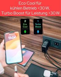 Încărcător de voiaj Verbatim Mini GaN 140W cu afișaj, 3 porturi USB-C și USB-A 7
