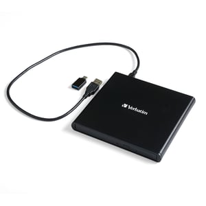 Verbatim Slimline USB 2.0 vanjski CD/DVD pržilica i čitač s Nero Burn softverom, kompaktan dizajn, crna