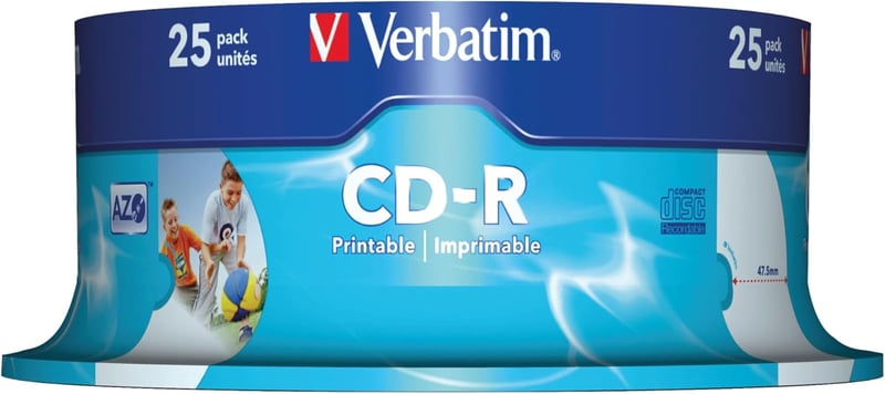 Verbatim AZO CD-R 700 MB, 52x, nyomtatható, karcolásmentes - 25 db (orsó)