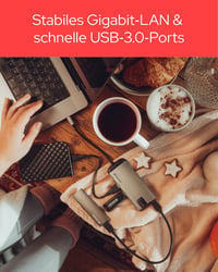 Verbatim USB-C adaptér USB 3.1 GEN 1 – s portmi USB 3.0x3, HDMI, SDHC, MicroSDHC, RJ45, model 49142, multifunkčná dokovacia stanica 7