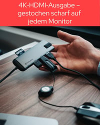 Verbatim USB-C adaptér USB 3.1 GEN 1 – s portmi USB 3.0x3, HDMI, SDHC, MicroSDHC, RJ45, model 49142, multifunkčná dokovacia stanica 5