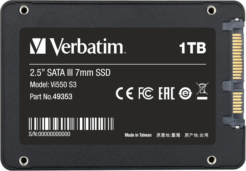 Verbatim Vi550 S3 1TB SATA III SSD 2.5" - 550MB/s olvasási sebesség, PC és laptop