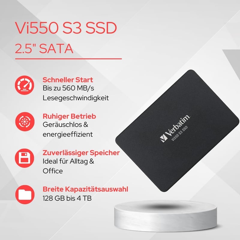 Verbatim Vi550 S3 1TB SATA III SSD 2.5" - 550MB/s olvasási sebesség, PC és laptop