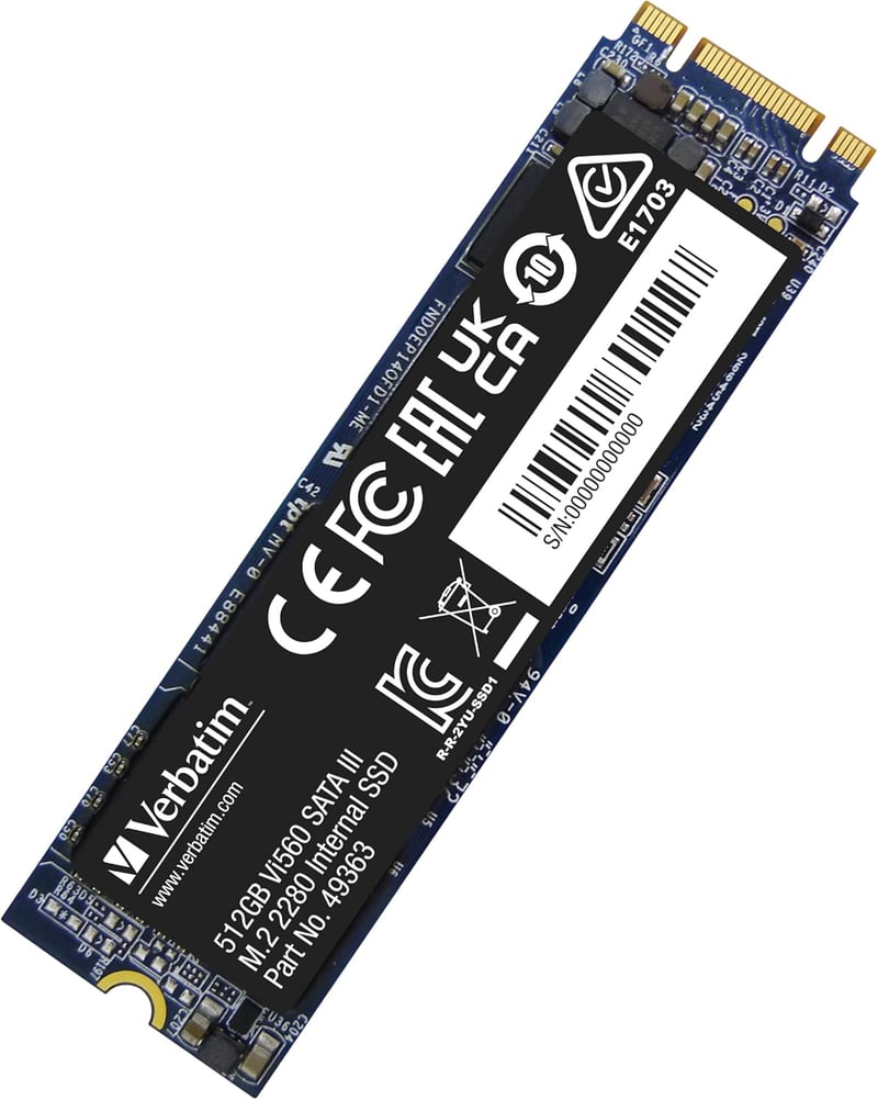 Verbatim Vi560 S3 512GB SATA III M.2 SSD - 550MB/s olvasási sebesség
