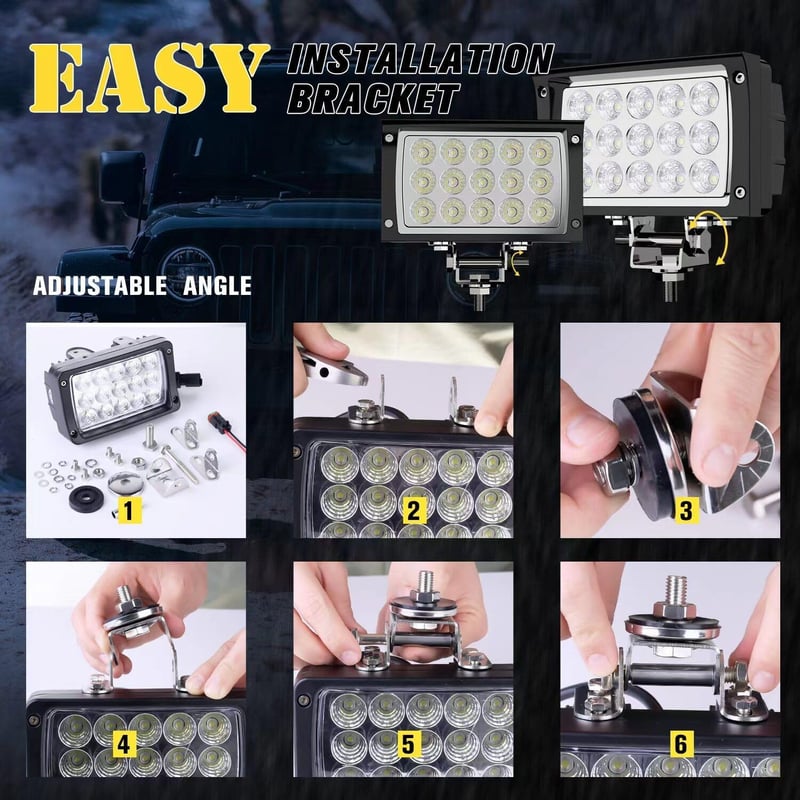 Verbuma 45W 12V LED munkalámpa traktor, ATV, SUV-hez IP67 vízálló