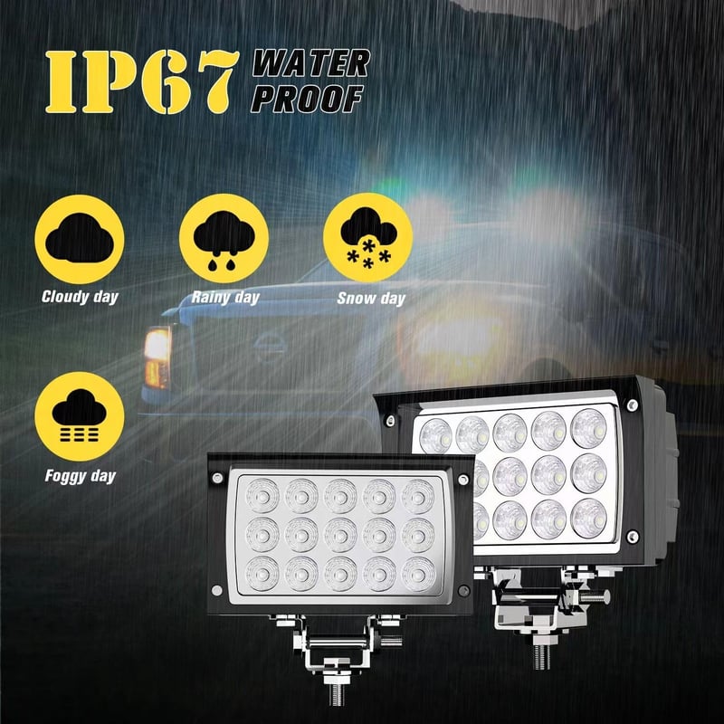 Verbuma 45W 12V LED munkalámpa traktor, ATV, SUV-hez IP67 vízálló