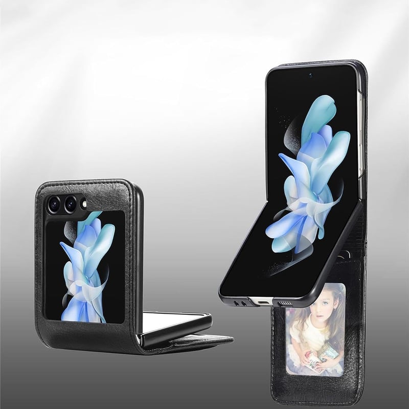 Verco Samsung Galaxy Z Flip 6 5G flip tok, fekete védőtok függőleges összehajtható mobiltelefonhoz - Z FLIP 6, black