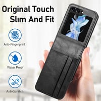 Verco Samsung Galaxy Z Flip 6 5G flip tok, fekete védőtok függőleges összehajtható mobiltelefonhoz - Z FLIP 6, black 4