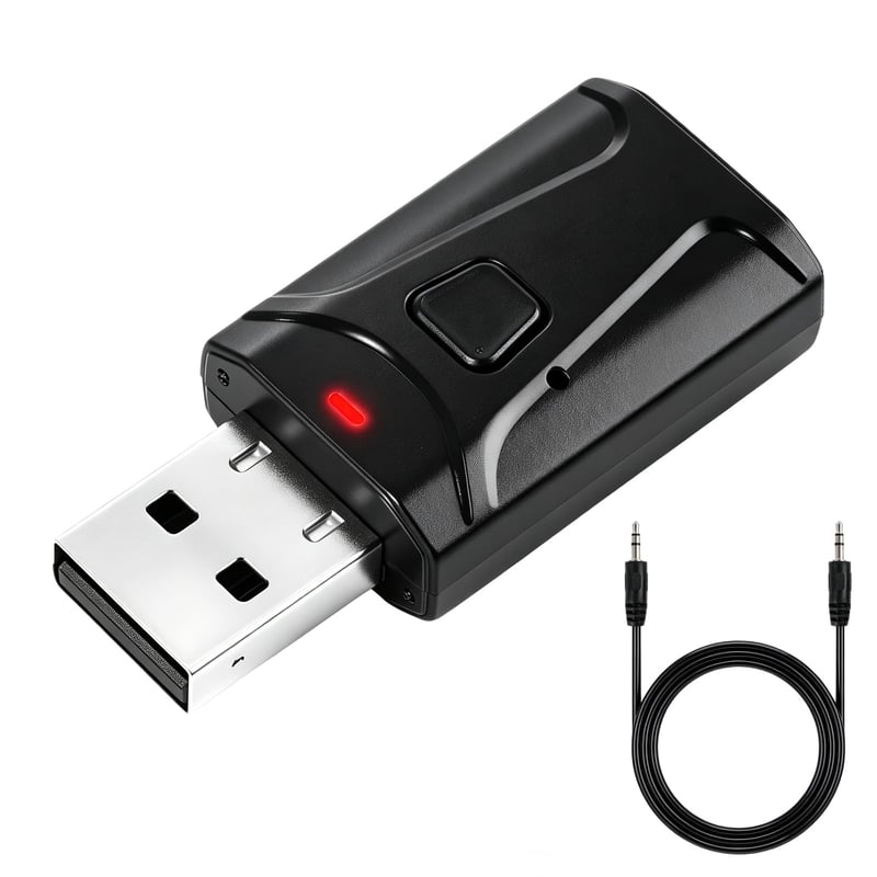 Bluetooth 5.0 USB adaptér Veridius 2 v 1 vysielač-prijímač s 3,5 mm jack káblom pre TV, PC, auto, slúchadlá, reproduktory a stereo systémy s funkciou hands-free