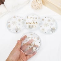 Set 4 Încălzitoare de Mâini Reutilizabile VerLuky - Încălzitor de Buzunar cu Model de Fulg de Nea, Pernuță de Încălzire Activată prin Clic pentru Călătorii, Tematică de Crăciun 4