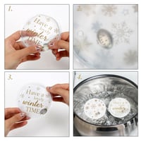 Set 4 Încălzitoare de Mâini Reutilizabile VerLuky - Încălzitor de Buzunar cu Model de Fulg de Nea, Pernuță de Încălzire Activată prin Clic pentru Călătorii, Tematică de Crăciun 3