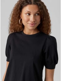 Tričko Vero Moda Vmkerry 2/4 s okrúhlym výstrihom - čierne - veľkosť S 3