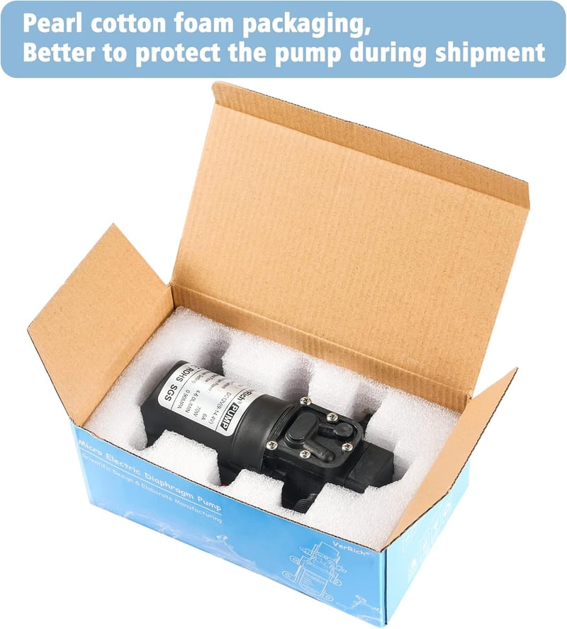 VerRich 12V Membránpumpa 70W Önszivattyúzó Vízpumpa 6L/min