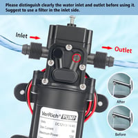 VerRich 12V Membránpumpa 70W Önszivattyúzó Vízpumpa 6L/min 4