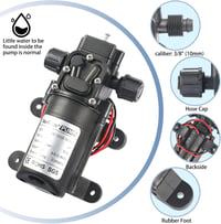 VerRich 12V Membránpumpa 70W Önszivattyúzó Vízpumpa 6L/min 3