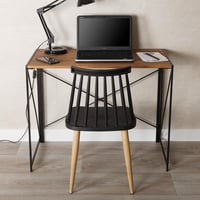 Skladací počítačový stôl VERSA Jack, 74x45x90 cm, drevo a kov, hnedý, priestorovo úsporný písací stôl do domácej pracovne 2