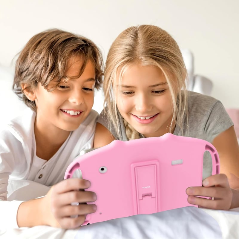 VESWWE Gyerek Tablet 7 Hüvelyk Android WiFi 32GB Dupla Kamera Szülői Felügyelet 3-14 Éveseknek Rózsaszín