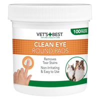 Dischete pentru curățarea ochilor Vet's Best Clean Eye pentru câini și pisici - 100 bucăți - Soluție blândă pentru îngrijirea ochilor animalelor de companie 1