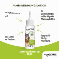 Vetocanis Szemcsepp Kutyáknak és Macskáknak 60 ml, Nedves Törlőkendők Szőrápoláshoz 100 db, Száraz Szem Ellen, Mancs Tisztító 3