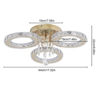VETRULUS moderni kristalni LED luster, 3 prstena, prigušiv - zlatni 2
