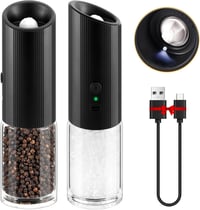VEVOK CHEF Elektromos Só- és Borsőrlő Szett USB Töltéssel LED Fénnyel 1